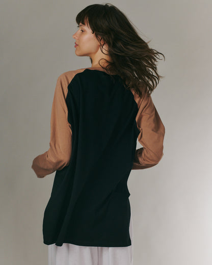 ANNE SHIRT BLACK &amp; CHOCO