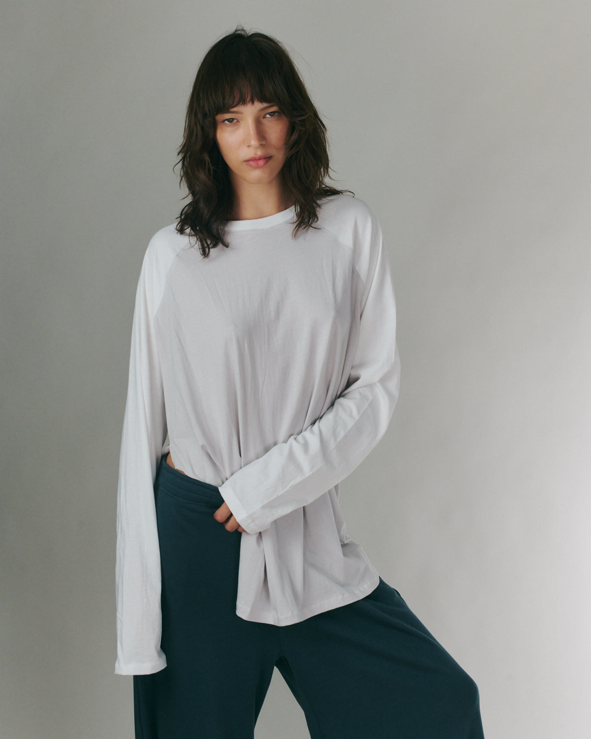 ANNE SHIRT ICE &amp; OFF WHITE