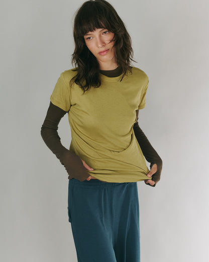 JULIE TEE PALE OLIVE