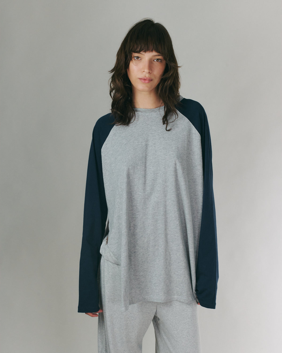 ANNE SHIRT GREY &amp; NAVY