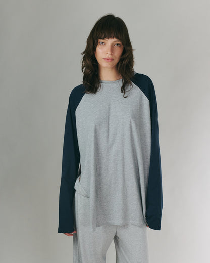 ANNE SHIRT GREY &amp; NAVY