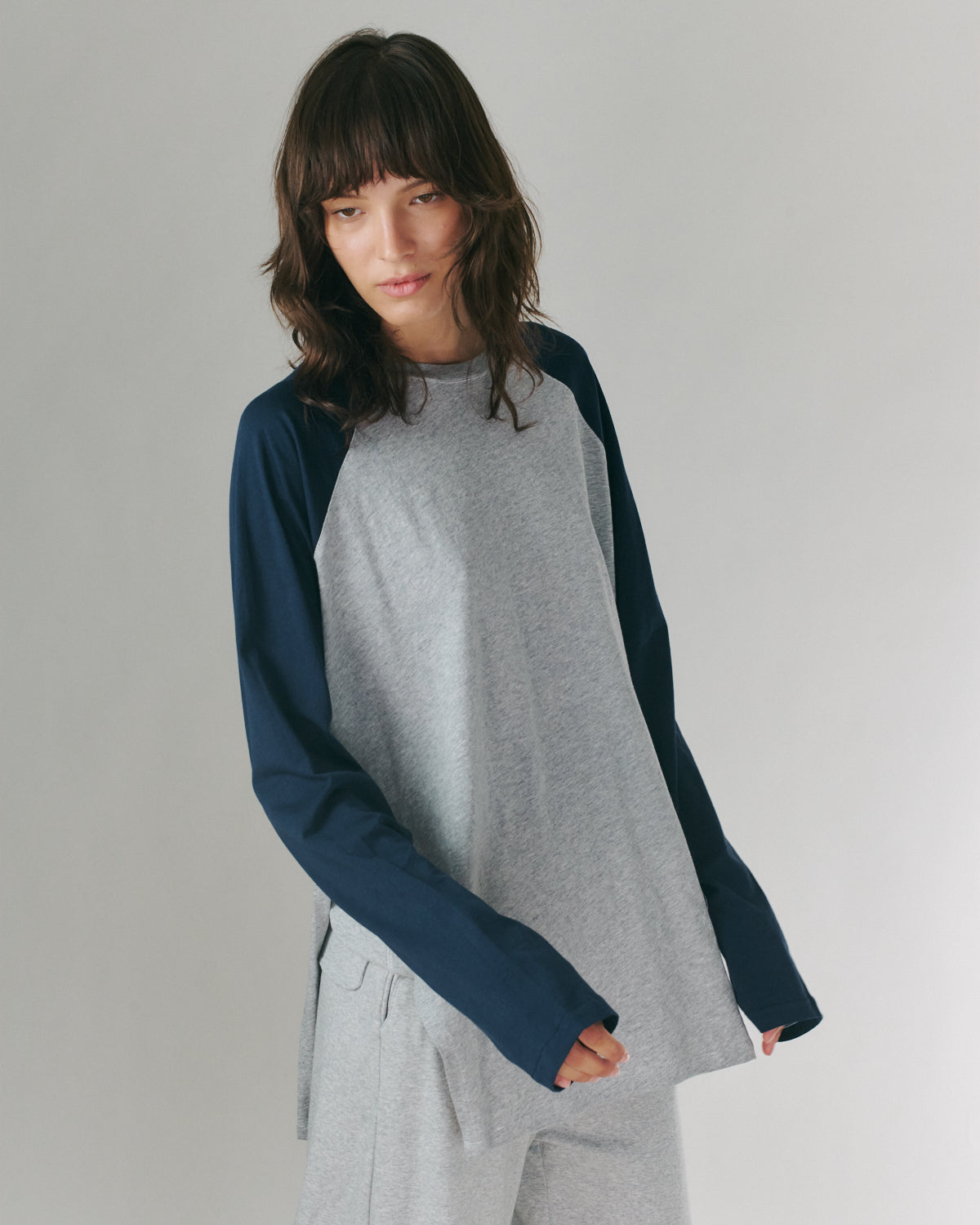 ANNE SHIRT GREY &amp; NAVY