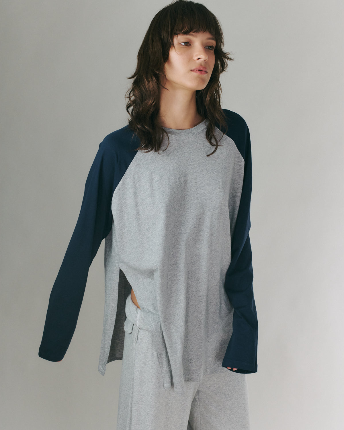ANNE SHIRT GREY &amp; NAVY