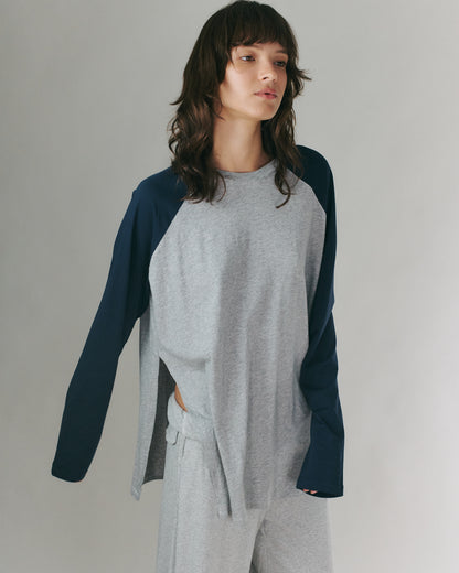 ANNE SHIRT GREY &amp; NAVY