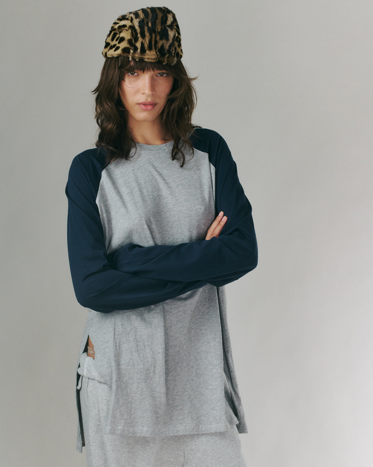 ANNE SHIRT GREY &amp; NAVY