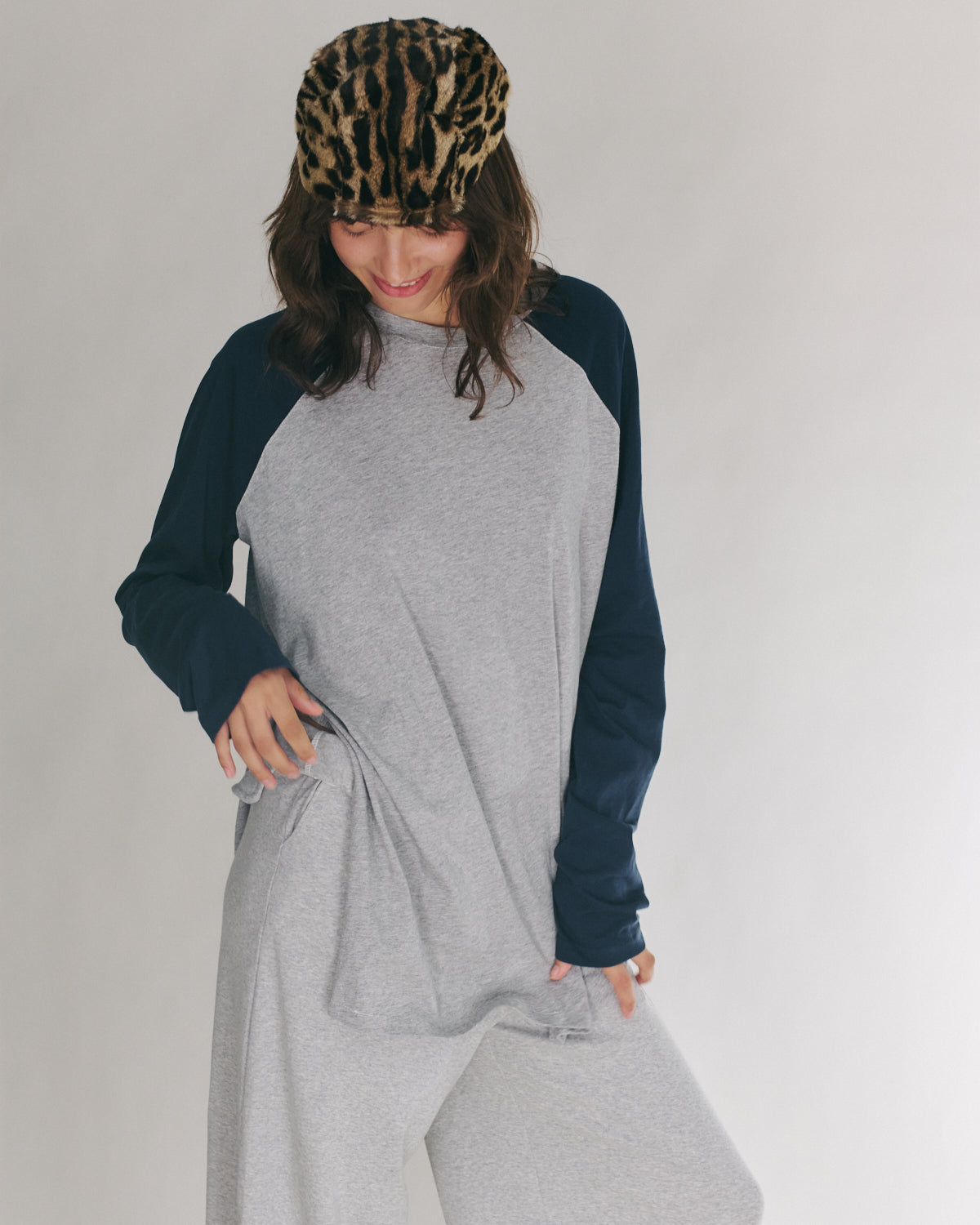 ANNE SHIRT GREY &amp; NAVY