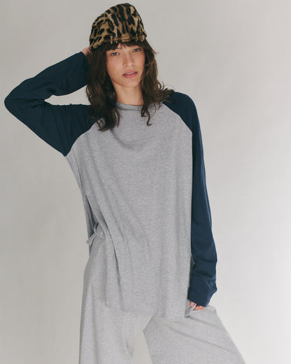 ANNE SHIRT GREY &amp; NAVY