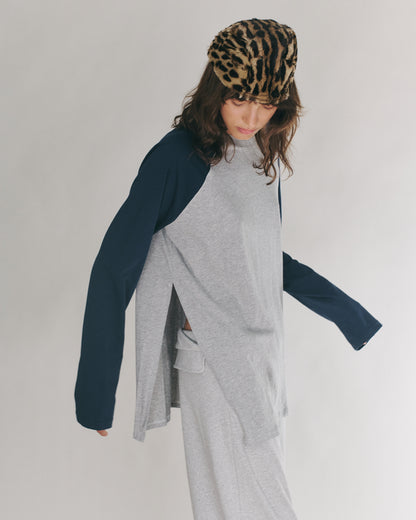 ANNE SHIRT GREY &amp; NAVY