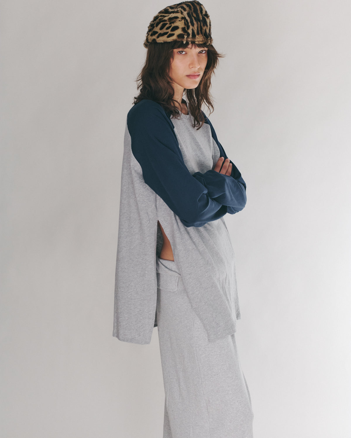 ANNE SHIRT GREY &amp; NAVY