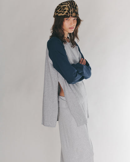 ANNE SHIRT GREY &amp; NAVY
