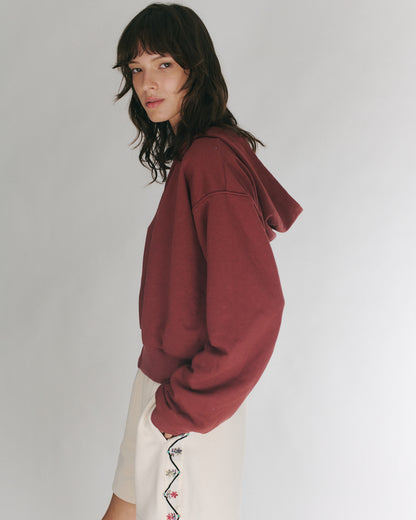 MIKEY ZIP HOODIE BURGUNDY