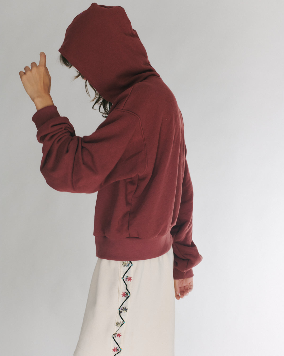 MIKEY ZIP HOODIE BURGUNDY