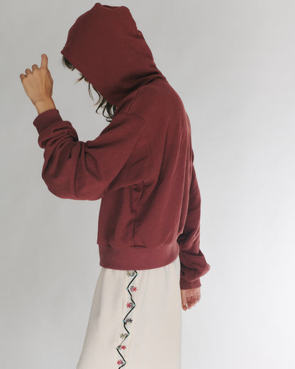 MIKEY ZIP HOODIE BURGUNDY