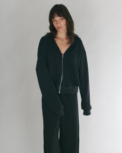MIKEY ZIP HOODIE EASY BLACK