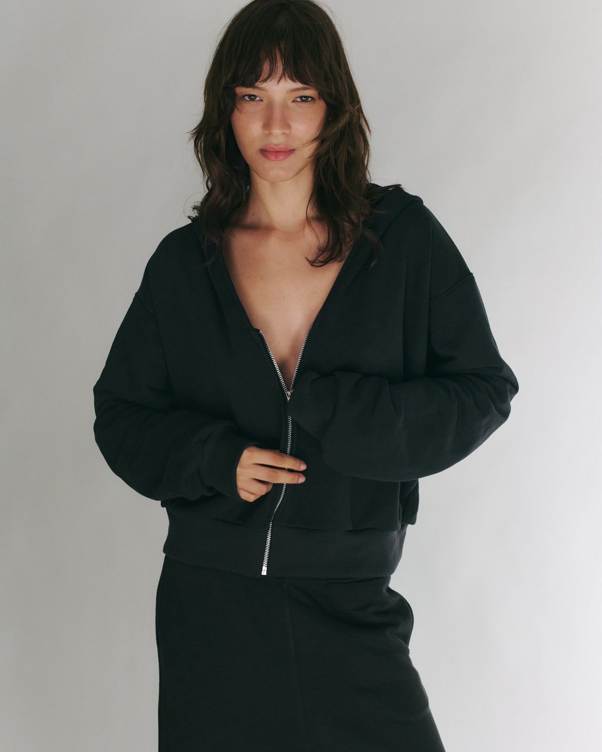 MIKEY ZIP HOODIE EASY BLACK