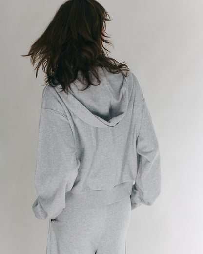 MIKEY ZIP HOODIE AMERICAN GREY