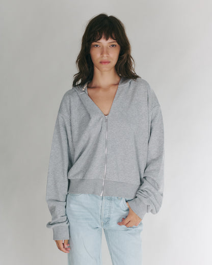 MIKEY ZIP HOODIE AMERICAN GREY