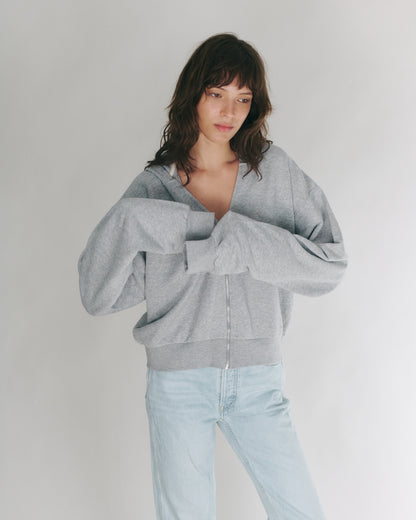 MIKEY ZIP HOODIE AMERICAN GREY