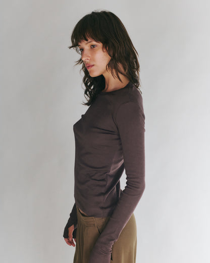 DANIELLA LONG SLEEVE DARK BROWN