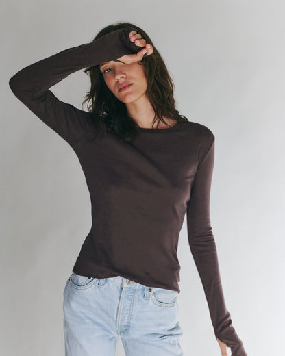 DANIELLA LONG SLEEVE DARK BROWN