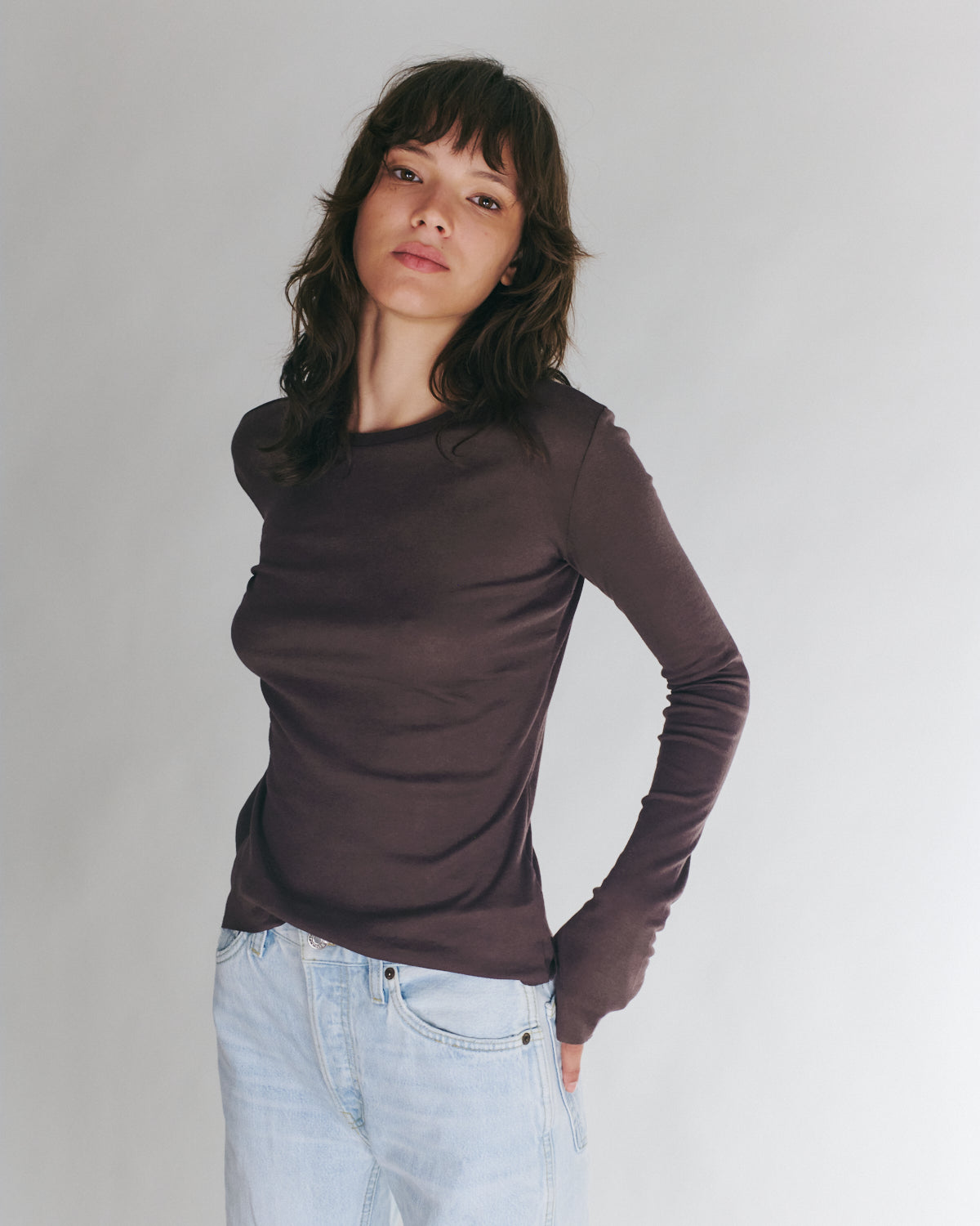 DANIELLA LONG SLEEVE DARK BROWN