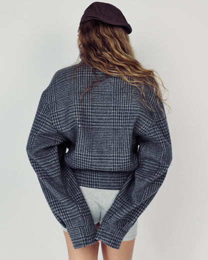 STEFF GREY PLAID WOOL JACKET