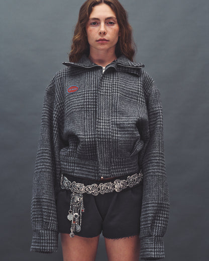 STEFF GREY PLAID WOOL JACKET