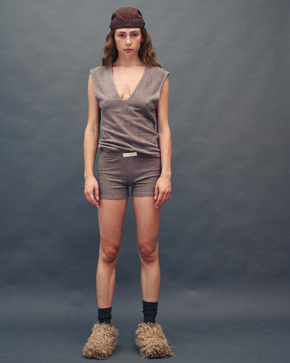 LOULO MONOCHROME GREY SHORTS