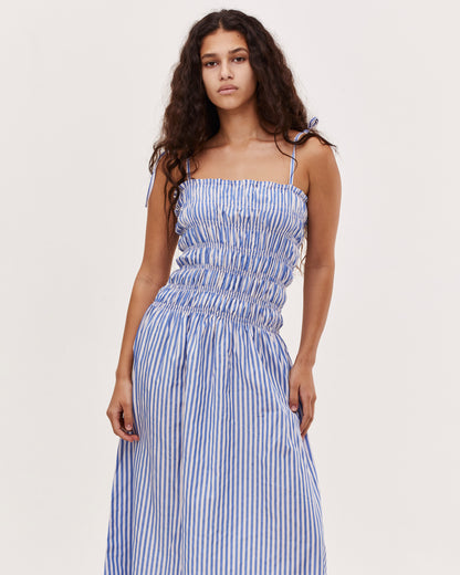 ORA DRESS BLUE STRIPES