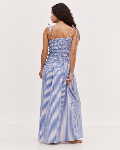 ORA DRESS BLUE STRIPES