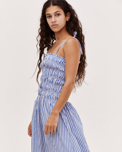 ORA DRESS BLUE STRIPES