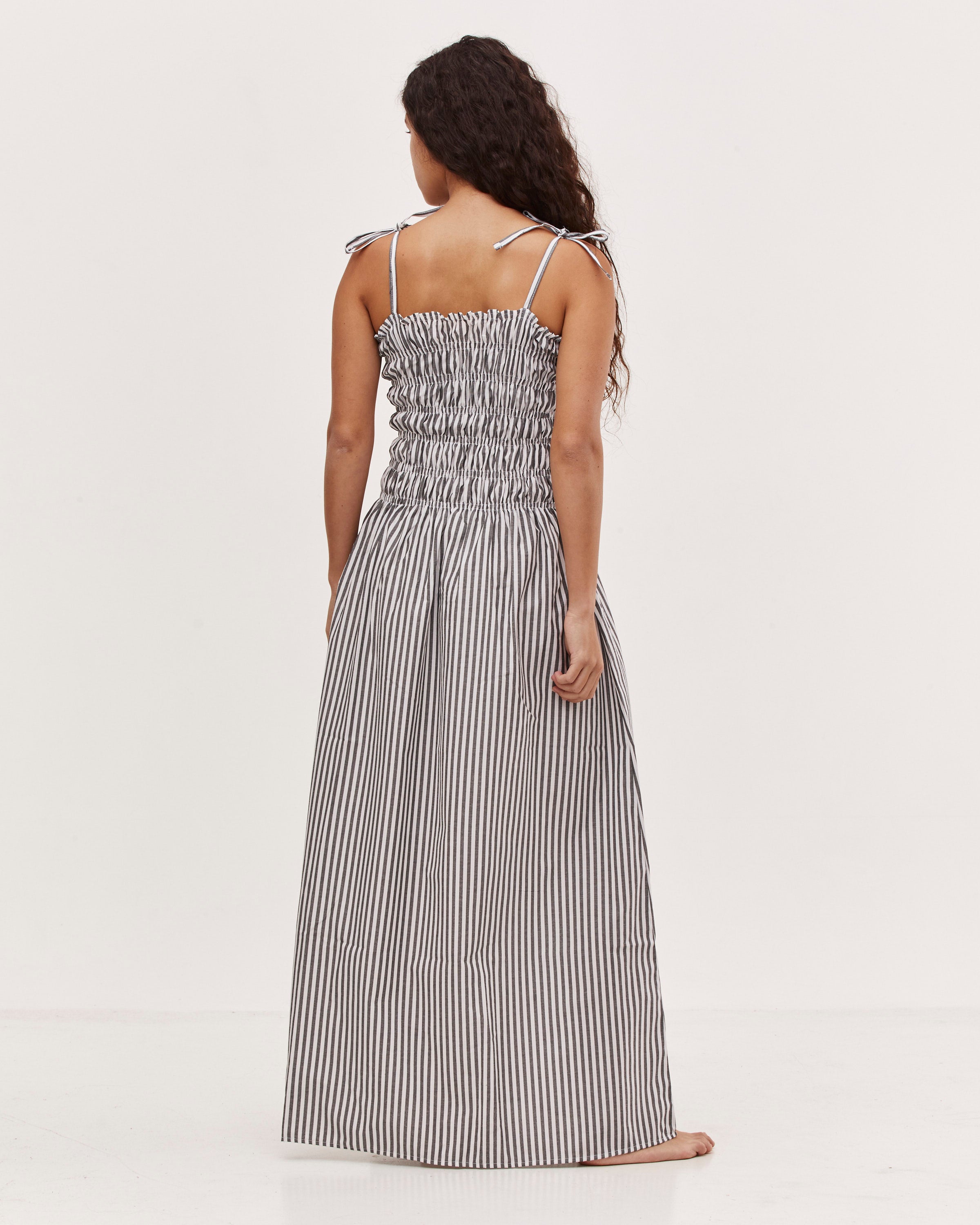 ORA DRESS GREY STRIPES